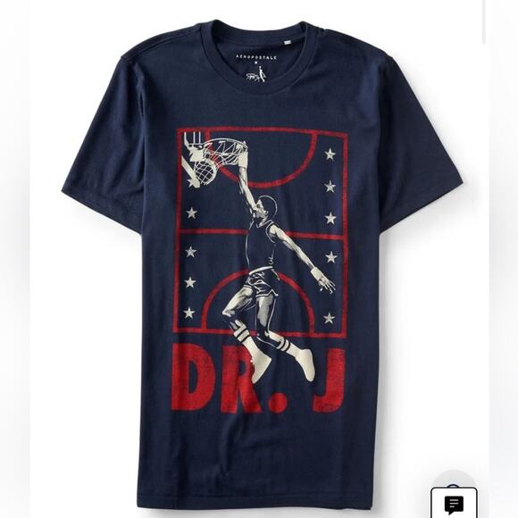 Aeropostale x Dr. J Boys Dr. J Navy Blue Short SleeveGraphic Tee (Medium) - Picture 1 of 6